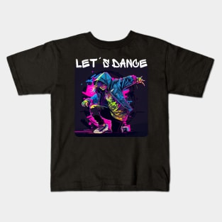 Woman In Graffiti Look Dancing In Disco 4 Kids T-Shirt